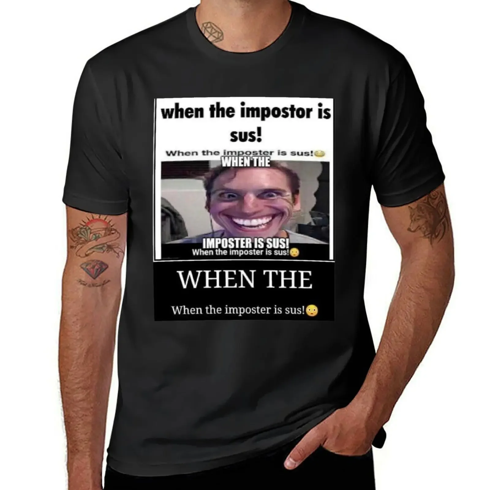 when impostor is sus T-Shirt shirts graphic vintage clothes plain white t shirts men