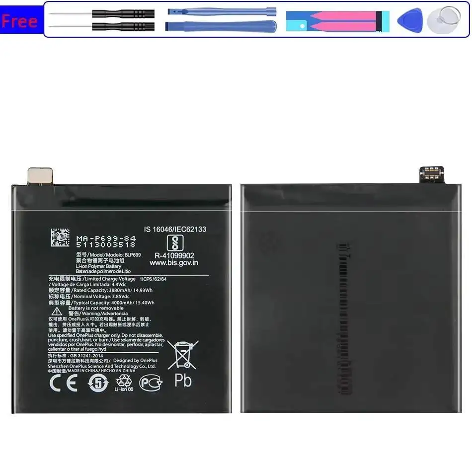 

Mobile Phone Battery BLP699 Reliable Replacement Long-Lasting 4000Mah For Oneplus 7 Pro