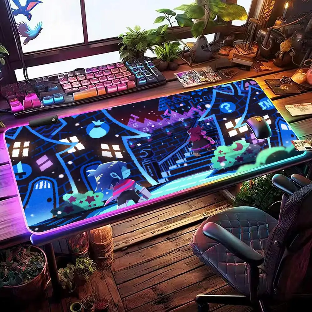 

GAME D-Deltarune Mouse Pad RGB Gaming Mouse Pad Desk Mat HD Gamer Large LED Light XXL MousePads