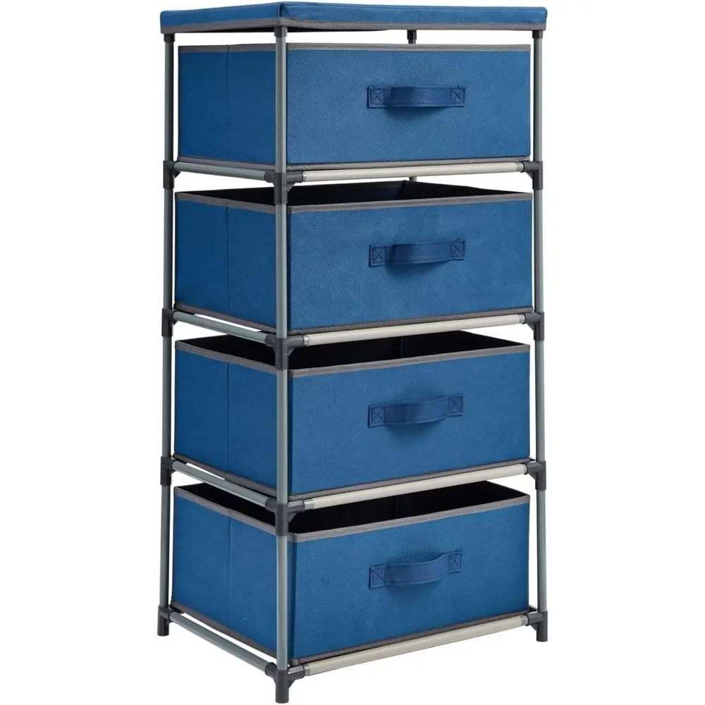 

4-Tier Tall Drer with Ders - 16.5 x 13 x 33 in, Navy Blue - abric Storage Ders & Closet Organizer - Kids Drer & Bedroom Storage