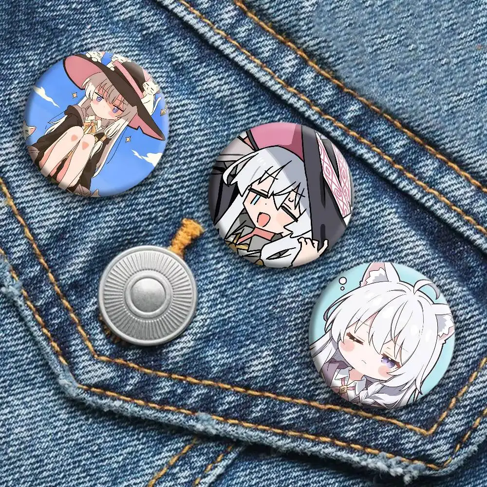 Anime  Cartoon W-Wandering Witch The Journey of Elaina Round badge lapel pin backpack clothing jewelry accessories gift brooch view 4
