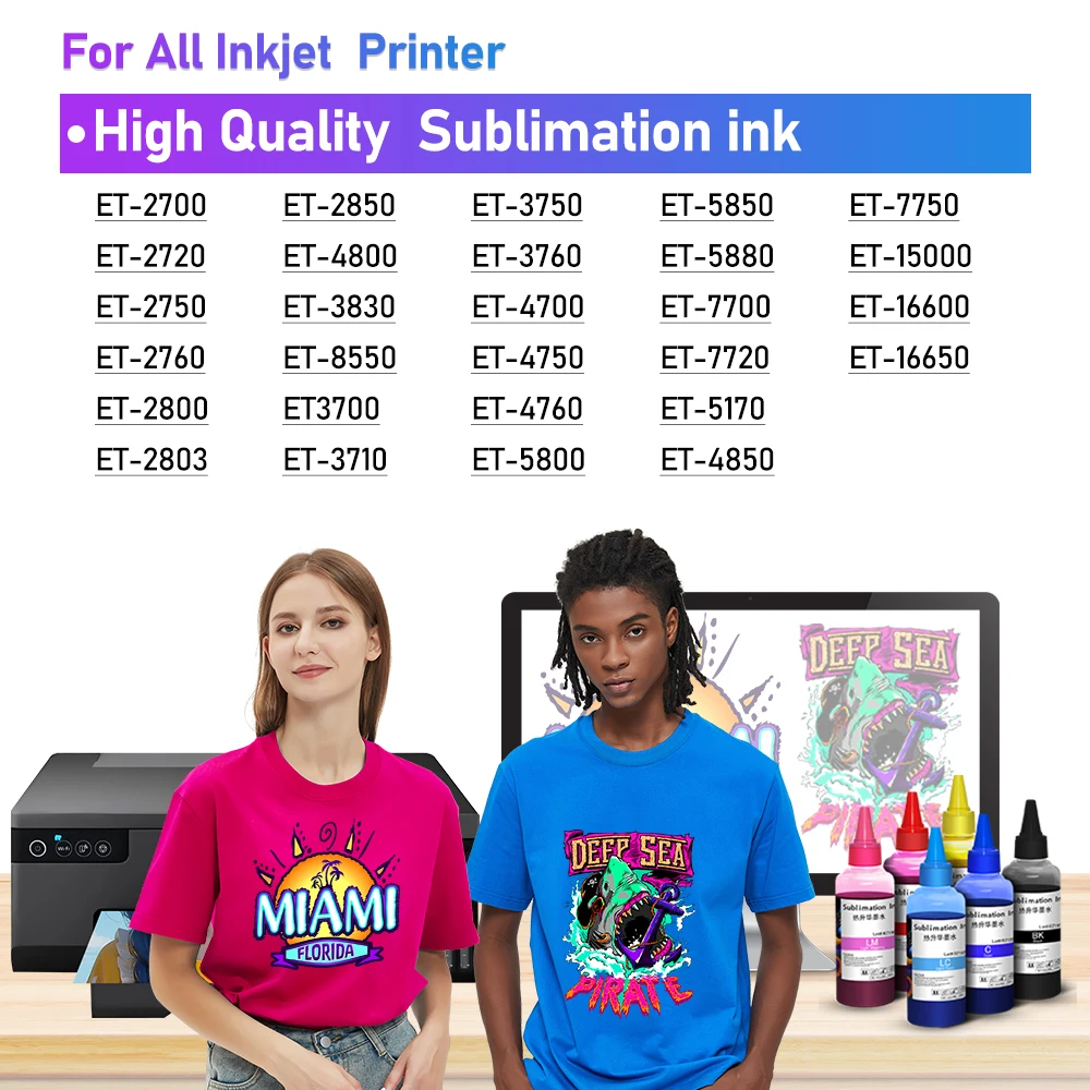 100ml Universal Sublimation ink For Epson Desktop Printer Heat Transfer Sublimation Ink Kit PressMug Cup T-Shirt Thermal Ink