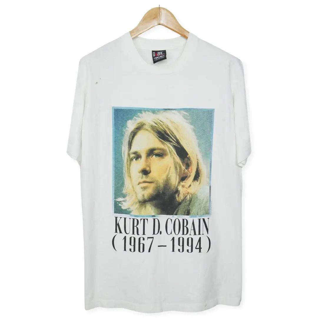 American Vintage Kurt Cobain Street Style Short Sleeve T-Shirt Oversize Casual round Neck Print Youth Summer Fashion Top