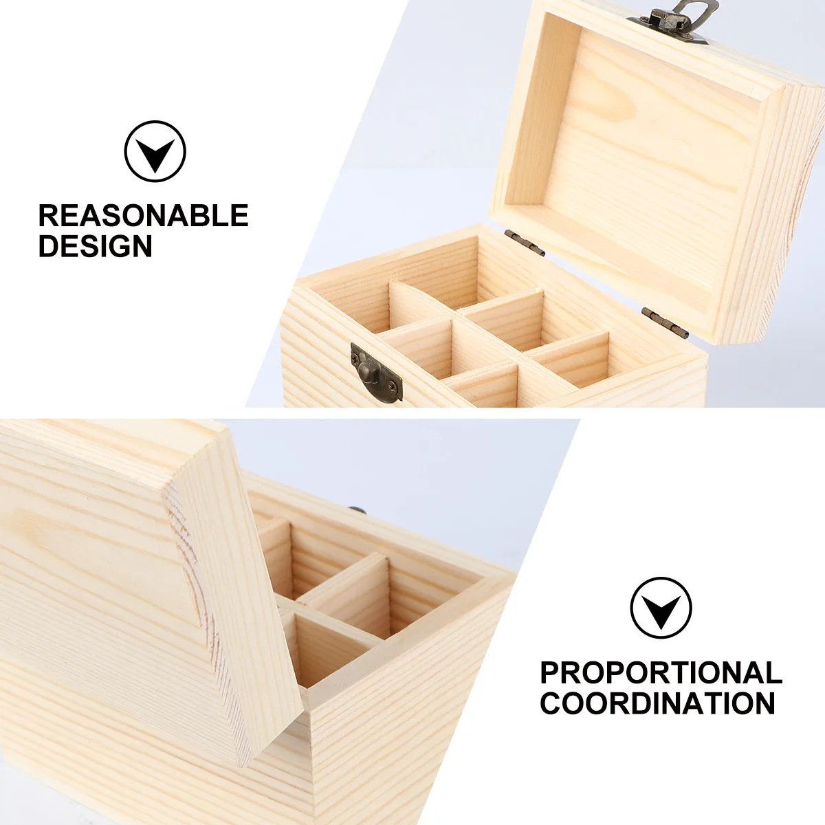

1Pcs Essential Oil Bottle Storage Box Wooden 6 Slots Compact Lightweight Case for Organizing Nail Polish and Aroma Bottles