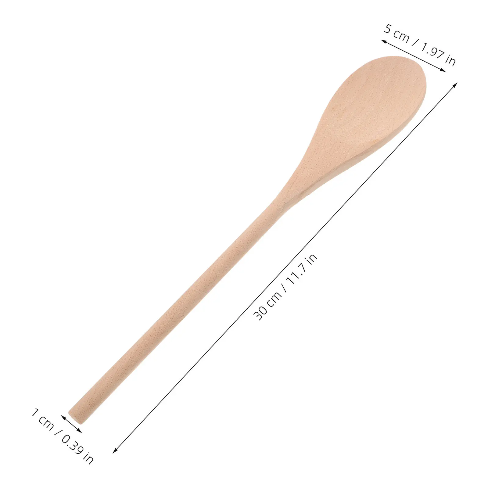 3Piece Wood Spoon Cooking Set Handle Design for Mixing Stirring Serving Tasting Kitchen Utensils and DIY Projects