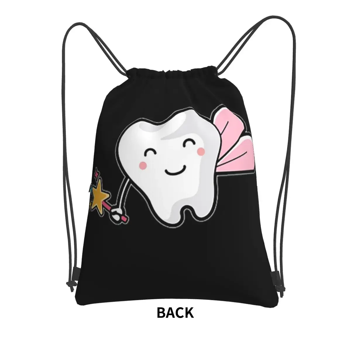 Carnival Mardi Gras Tooth Fairy Dentist Wing Gift Portable Backpacks Drawstring Bag Sundries Bags For Travel Sport Man Woman