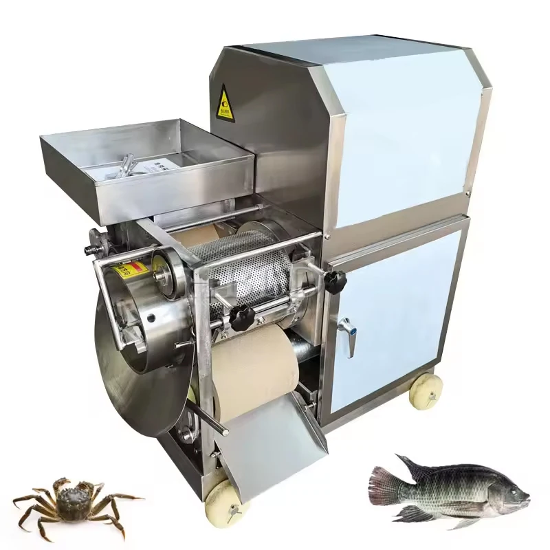 Máquina peladora de carne de camarón de acero inoxidable, separador de carne y huesos de pescado de alta calidad