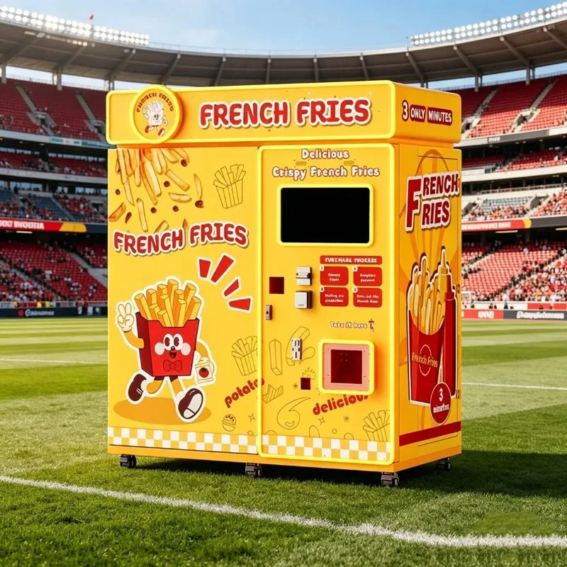 Automatic Fries Vending Machine Smart Self Service Fast Food Potato Fries Kiosk with Touch Screen Cashless Payment System