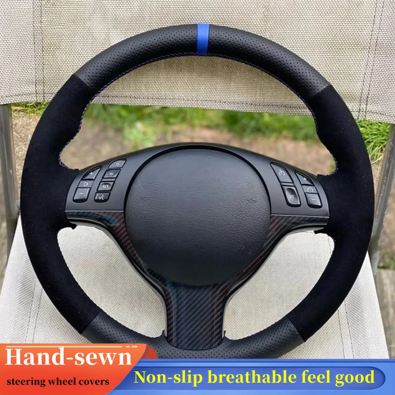 

Car Steering Wheel Cover Suede Leather For BMW M Sport 3 5 Series E46 E39 M3 M5 Steering-Wheel Cover Car Accessories
