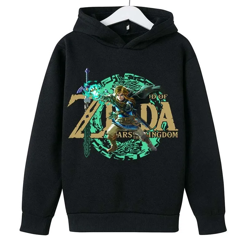 Kids Hot Cartoon Game Breath Of Wild Print Pullover Hoodie 2-13 Years Boys Girls Personality Outfits Tops Children Gift Clothes