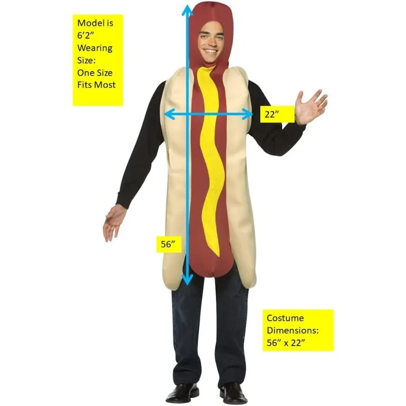 Adult Funny Food Sausage Hot Dog Costumes Halloween Men Women Family One-Piece Costume Carnival Party Cosplay Costume - view 5