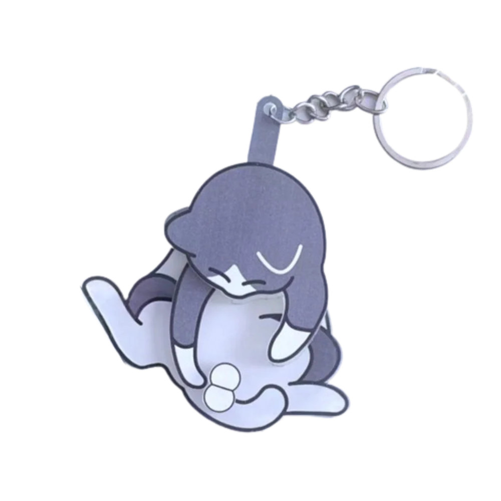 Cute Pull Play Pull Play Egg Cat Keychain Rotatable Acrylic Trick Cat Bag Pendant Exquisite Bag Charm Jewelry Keychain Women Men