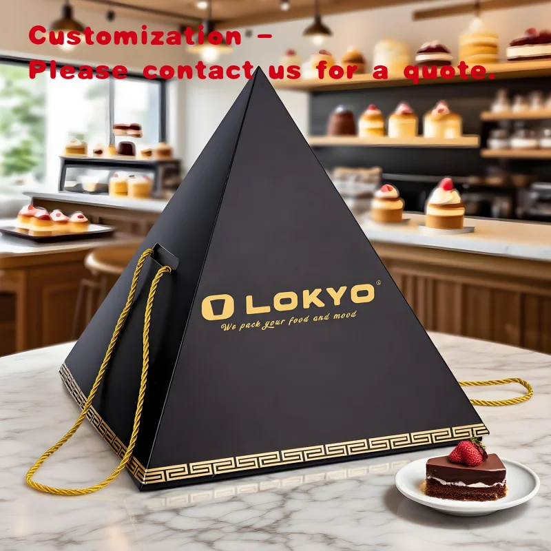 custom.LOKYO Luxury Custom Design Catering Paper Food Packaging Box Takeaway Pastry Cake Dessert Platter Shaped Foo