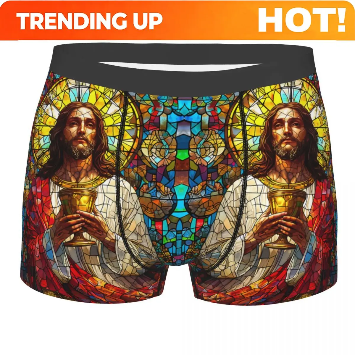 Custom Religious Jesus Christ Boxer Shorts For Men Sexy 3D Print Underwear Panties Briefs Breathable Underpants