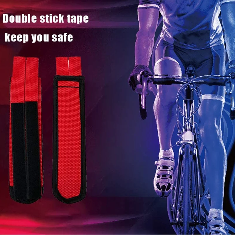 New 2Pcs Bike Pedal Straps Toe Clips Set For Universal Bicycle Fixed Gear Bike Extenders Feet Tape Red Lightweight