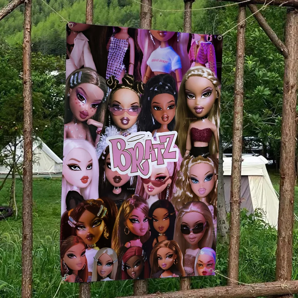 Bratz Doll Banner INS Style Outdoor Party Decoration Atmosphere Flag