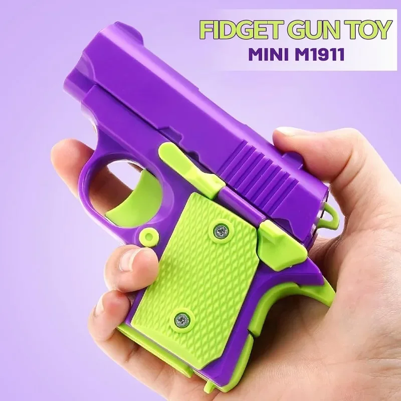 Mini 3D Printed Small Pistol Toys Children\'S Toy Guns Model Stress Relief Pistol Toys Relieving ADHD Anxiety Decompression Toys