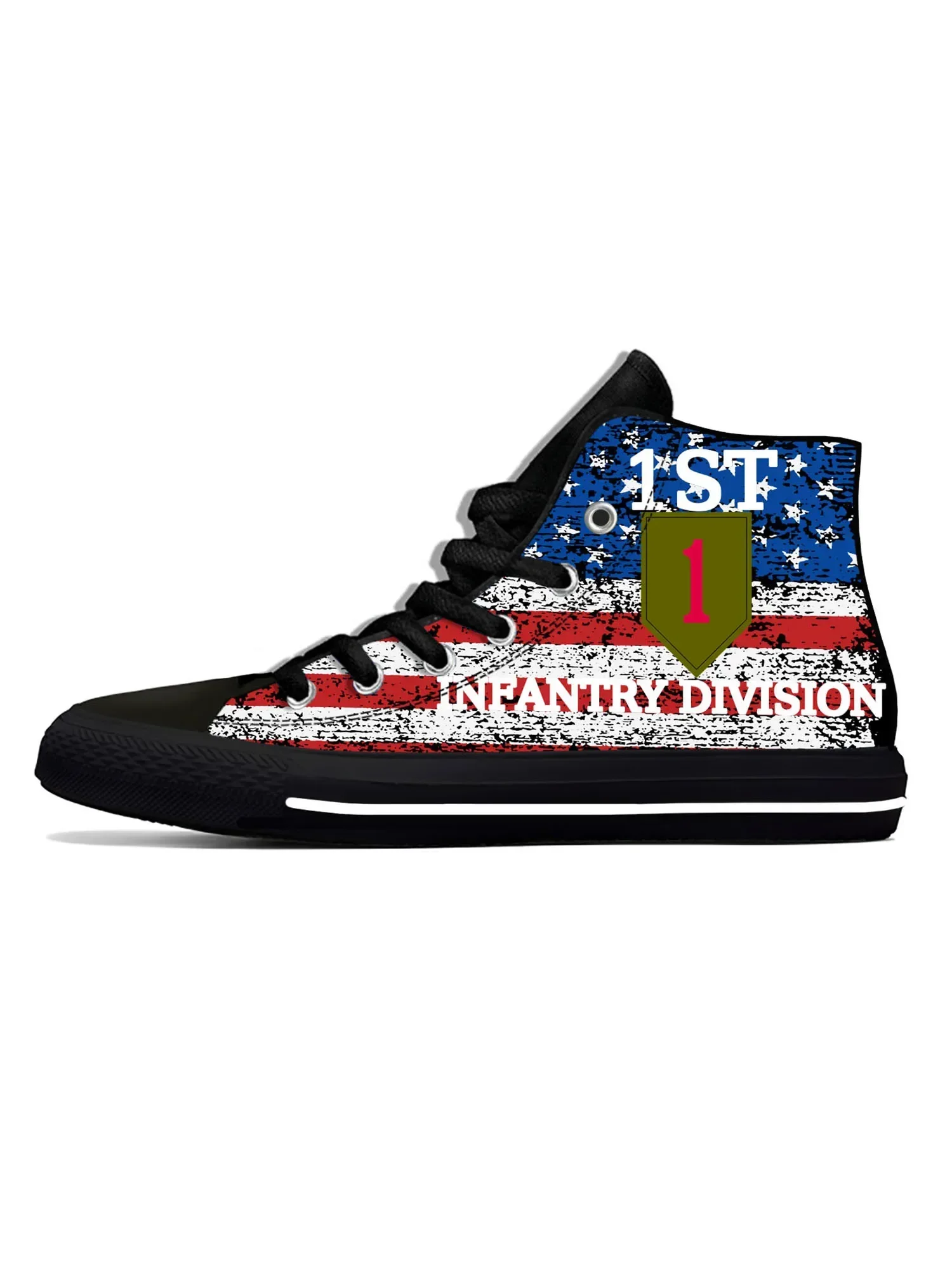 

1ST Infantry Division High Top Sneakers Mens Womens Teenager Casual Shoes Canvas Running Shoes 3D Print Lightweight shoe