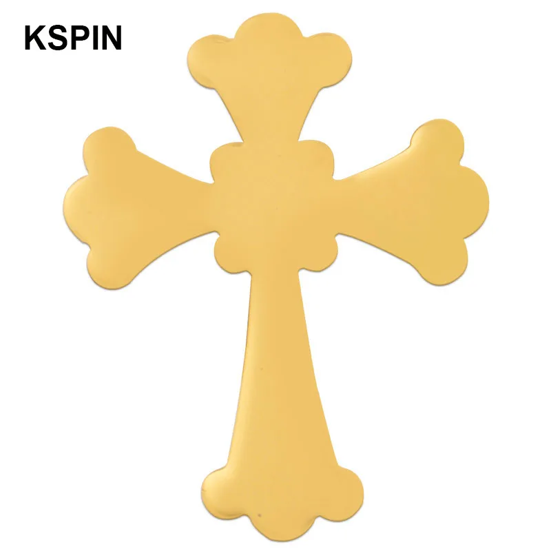 

Golden Cross Metal Badges On A Pin Brooch Jewelry Rozetten Papier XY0109