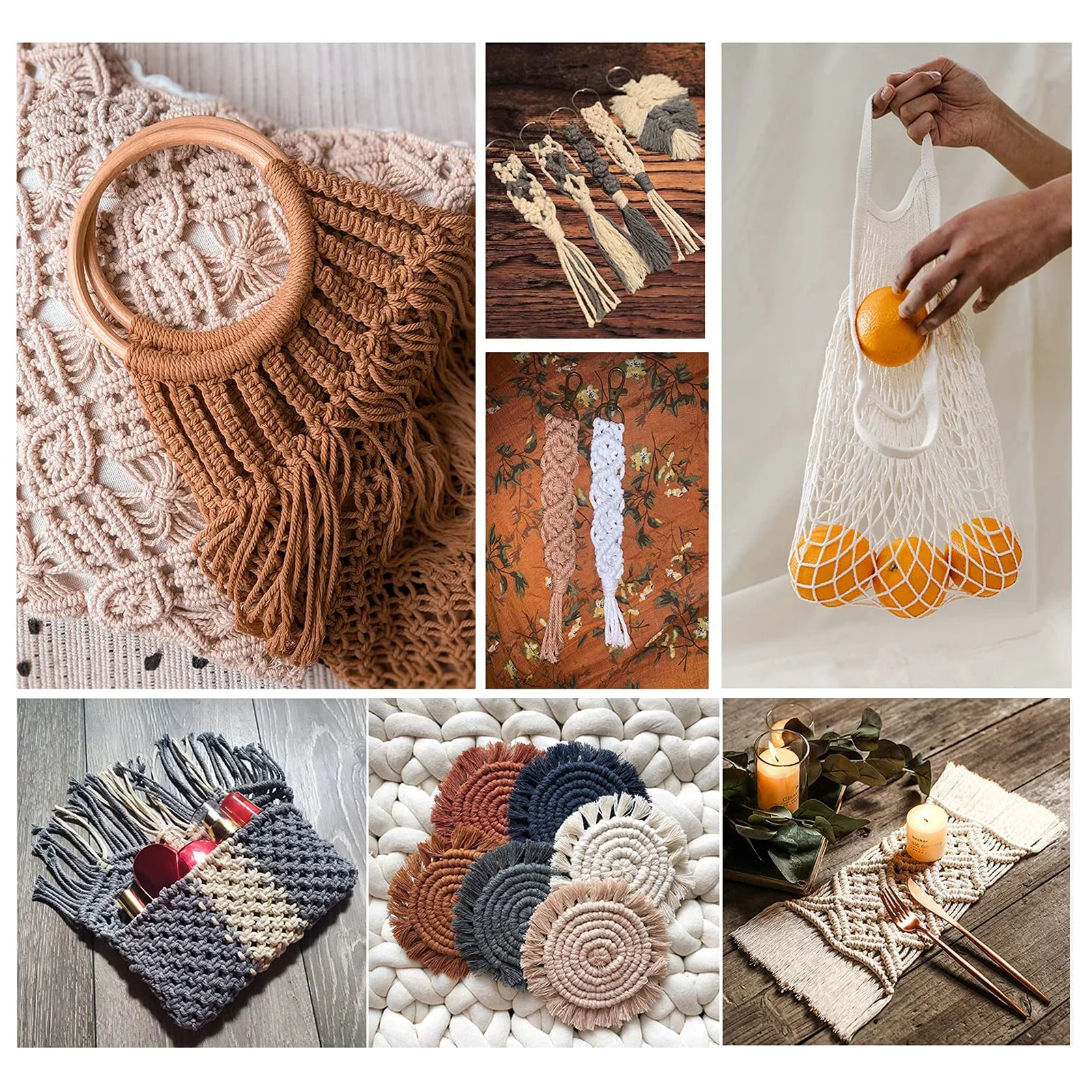 

1pc 100M 3Mm Natural Cotton Rope For Handcrafts Braided Cord Craft Making Tapestry Plant Hanger Wall Hanging Diy Decor