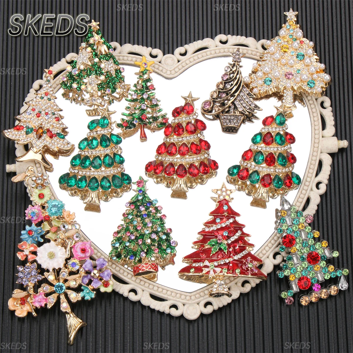 SKEDS 2026 Sommer Neues Design Weihnachtsbaum-Brosche Luxus-Schmuck Damen High-End Exquisite Anstecknadeln Hochzeits-Corsage – Detail 2