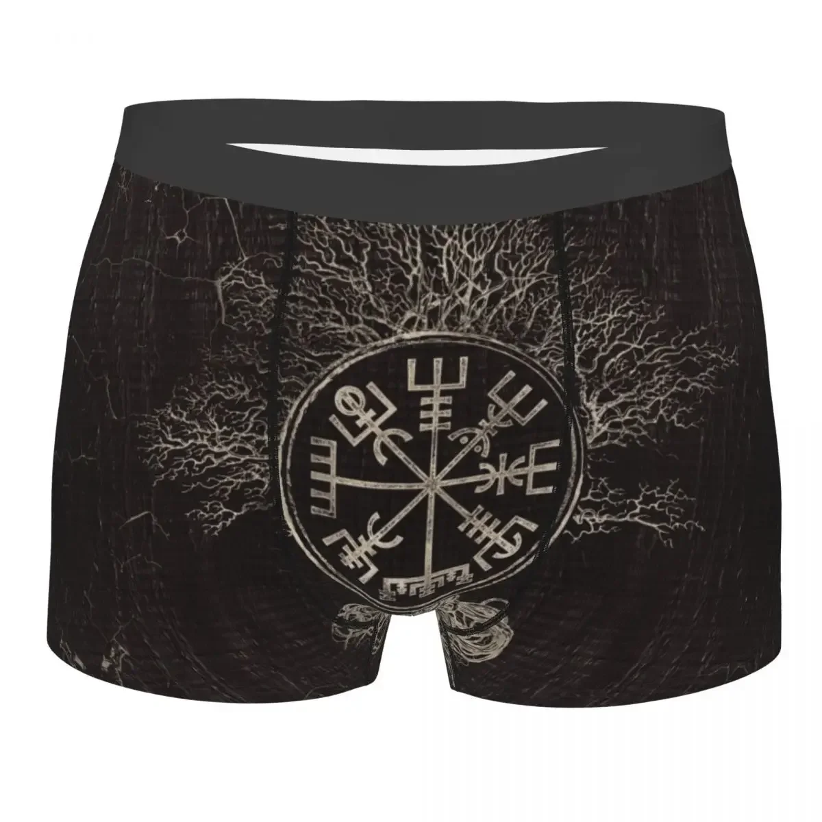 Custom Vegvisir And Tree Of Life Yggdrasil Boxers Shorts Men Compass Briefs Underwear Cool Underpants