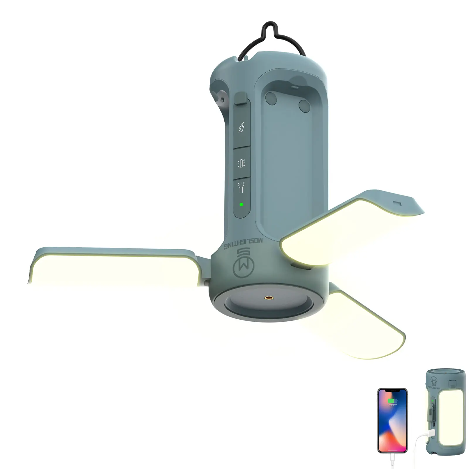 MOSLIGHTING Foldable Camping Lantern Portable Light 9000mAh Rechargeable Hanging Lamp Camping Lighting Outdoor Travel Flashlight