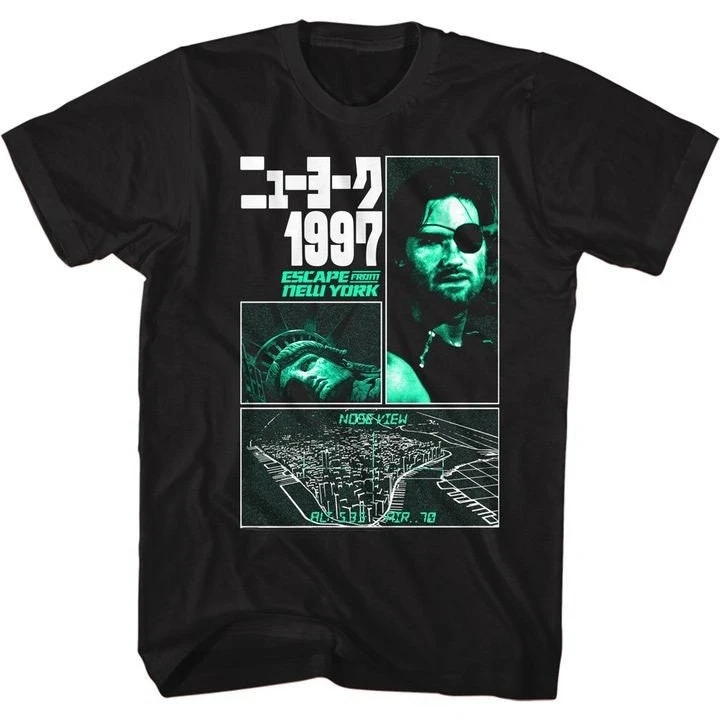 Camiseta negra para adultos Escape From New York New York 1997, camiseta holgada y transpirable de verano para hombres y mujeres