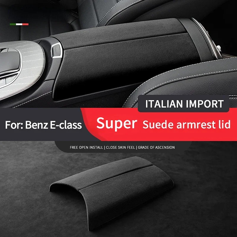 

Для Mercedes-Benz E-класса W213 S213 A238 C238 AMG E63 2016-2022: Суперзамшевый коврик-накладка на центральную консоль/подлокотник, аксессуар