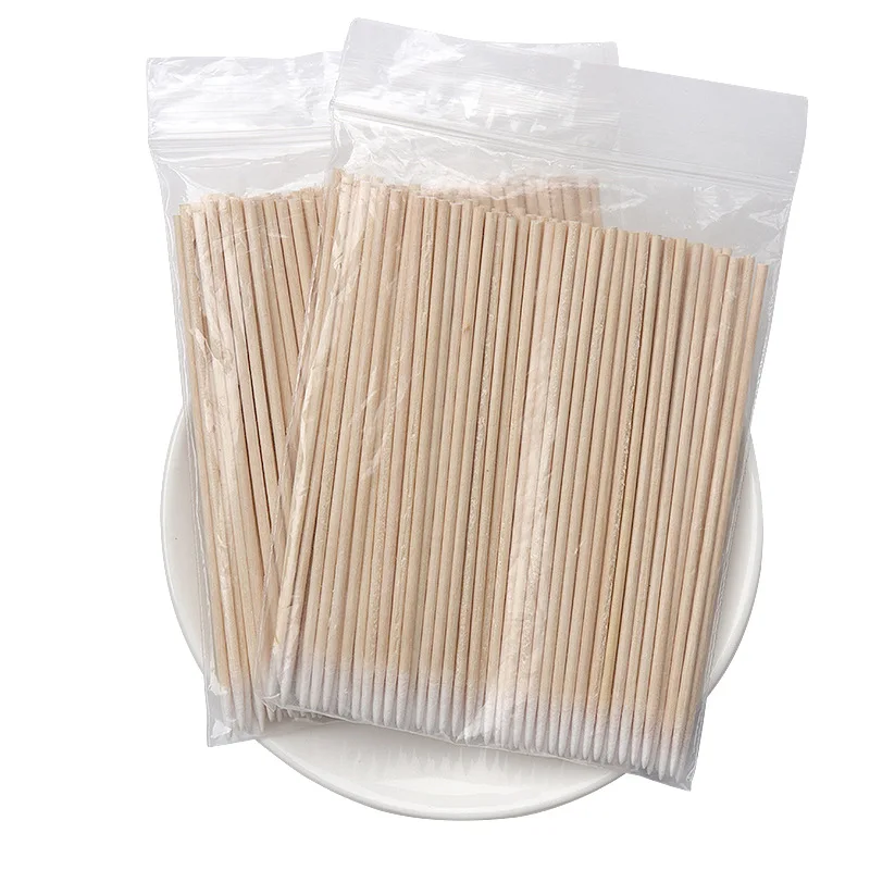 10 bags tattoo special new tip cotton swabs disposable wooden cotton swabs 10cm beauty makeup cotton swabs