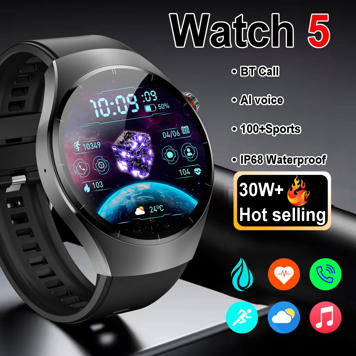 

2025 ГОРЯЧИЕ Новые мужские умные часы с GPS-трекером, спортивные умные часы для мужчин и женщин, спортивные BT-вызовы, пульсометр, здоровье, IP68, водонепроницаемые умные часы