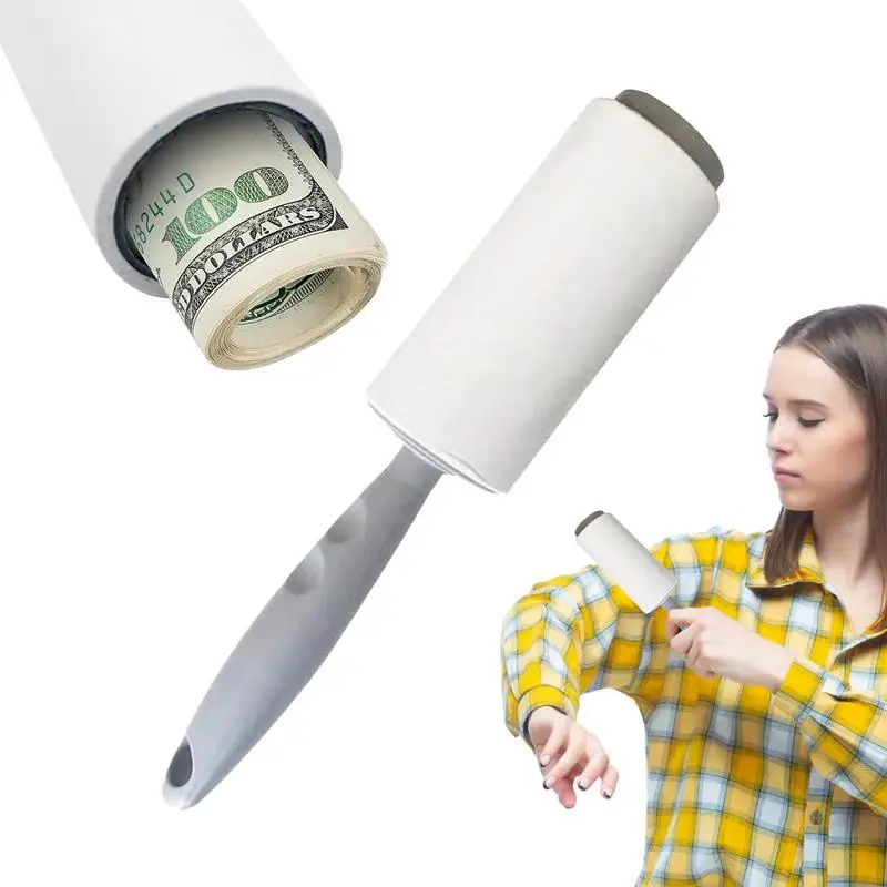 Portable Lint Roller Fabric Lint Roller Pet Hair Remover Secret Jewelry Storage Home Security For Change Cash Key Valuables