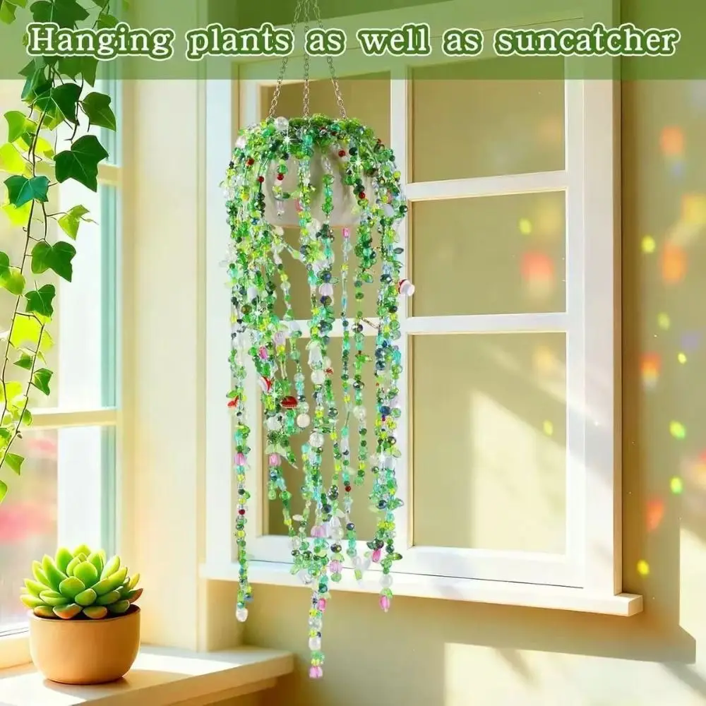 Crystal Glass Material 6mm Green Glass Beads Set Beginner Friendly Green Series Color DIY Beaded Plants Multi-shaped