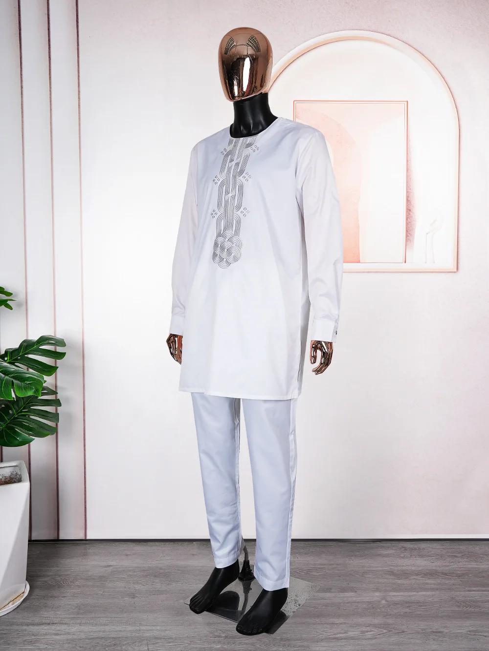 

New Dubai Muslim Robe Arab Men Ramadan White Set Arabia Turkey Abaya Male 2 Piece Set Tops and Pants Islamic Clothing Casual 4XL