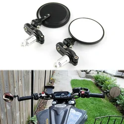 Motorcycle Rear View Mirrors Foldable Round 7/8