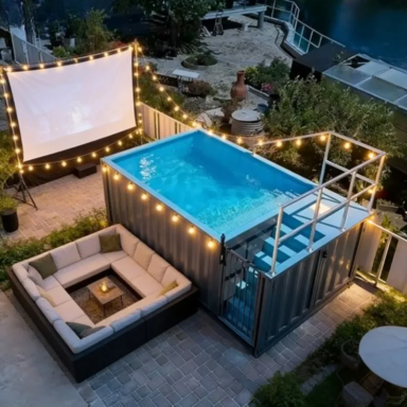 Custom Container Swimming Pool 20ft 40ft Outdoor Family Fiberglass Above Ground Shipping Pool