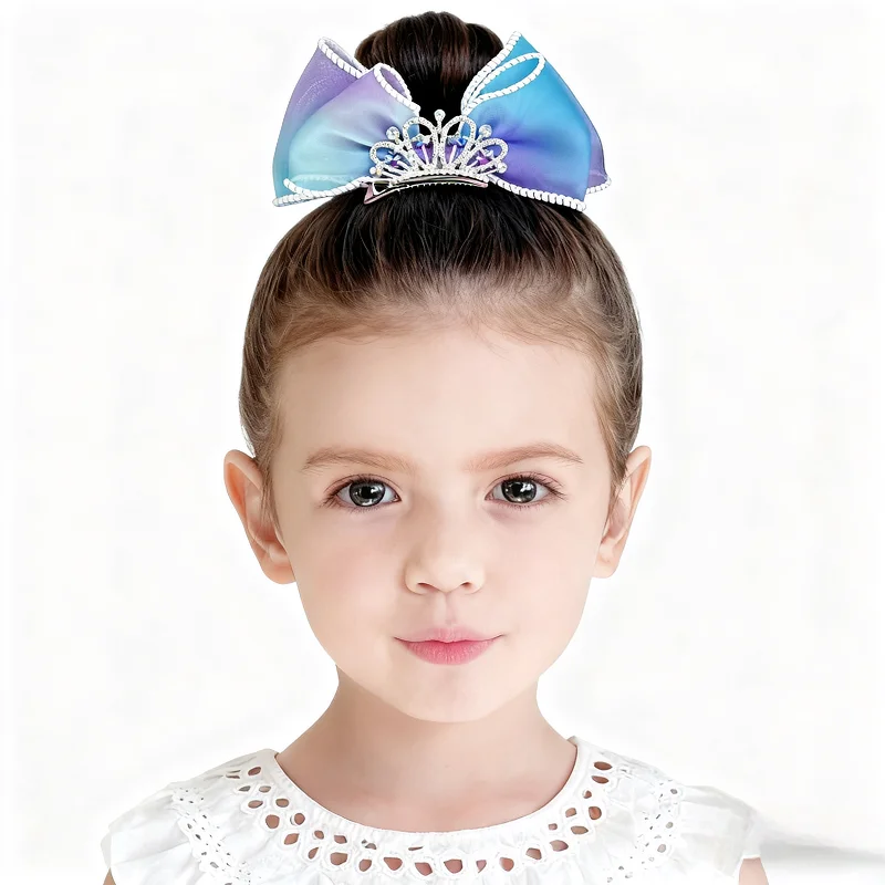 Soft ribbon hair clips, princess crown hair clips, bow hair clips, Christmas and New Year gifts for girls.