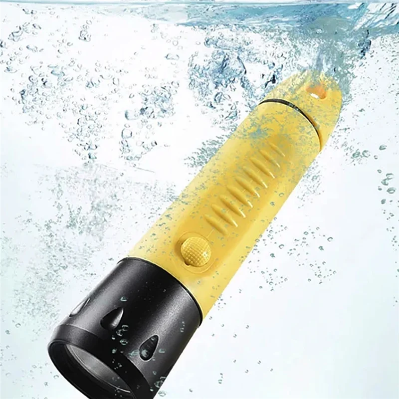AT29-Night Diving Illuminator L2 Focus Long Flashlight For Night Lighting, Diving With Yellow Light EU Plug