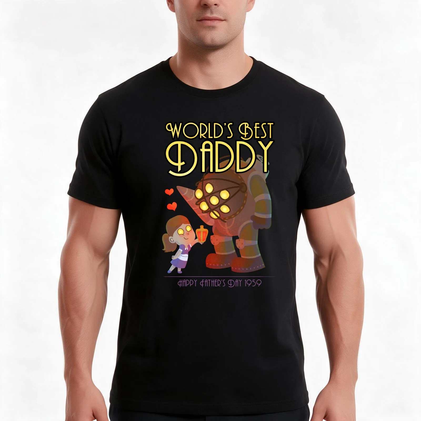 Best Big Daddy T-Shirt, Summer Casual Cotton Tee, Oversized Streetwear Tops, Vintage Graphic Print, Loose Fit Short Sleeve