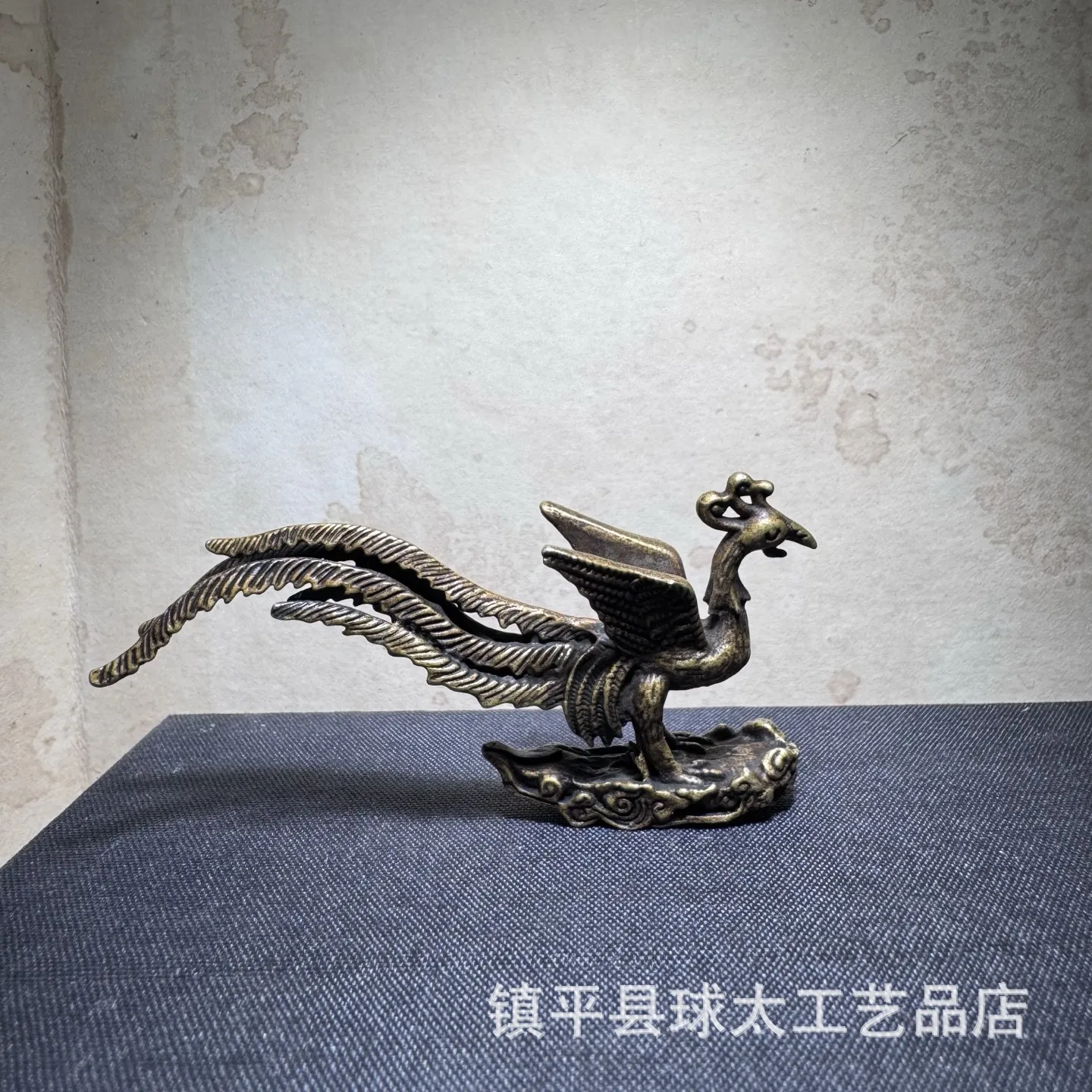 

Brass phoenix ornament creative dragon and phoenix phoenix copper carving handicraft decoration home living room tea pet