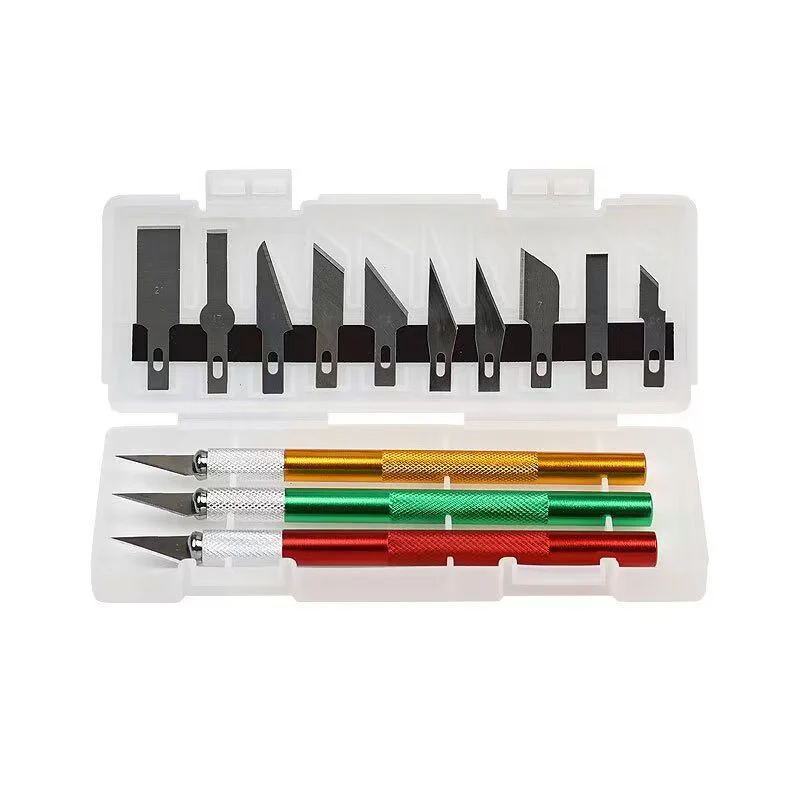 DK-1301/13 Stuks Carving Mes Ambachtelijke Sculptuur Papier Snijmes Precisie Graveerfrees Antislip Handje DIY reparatie Set