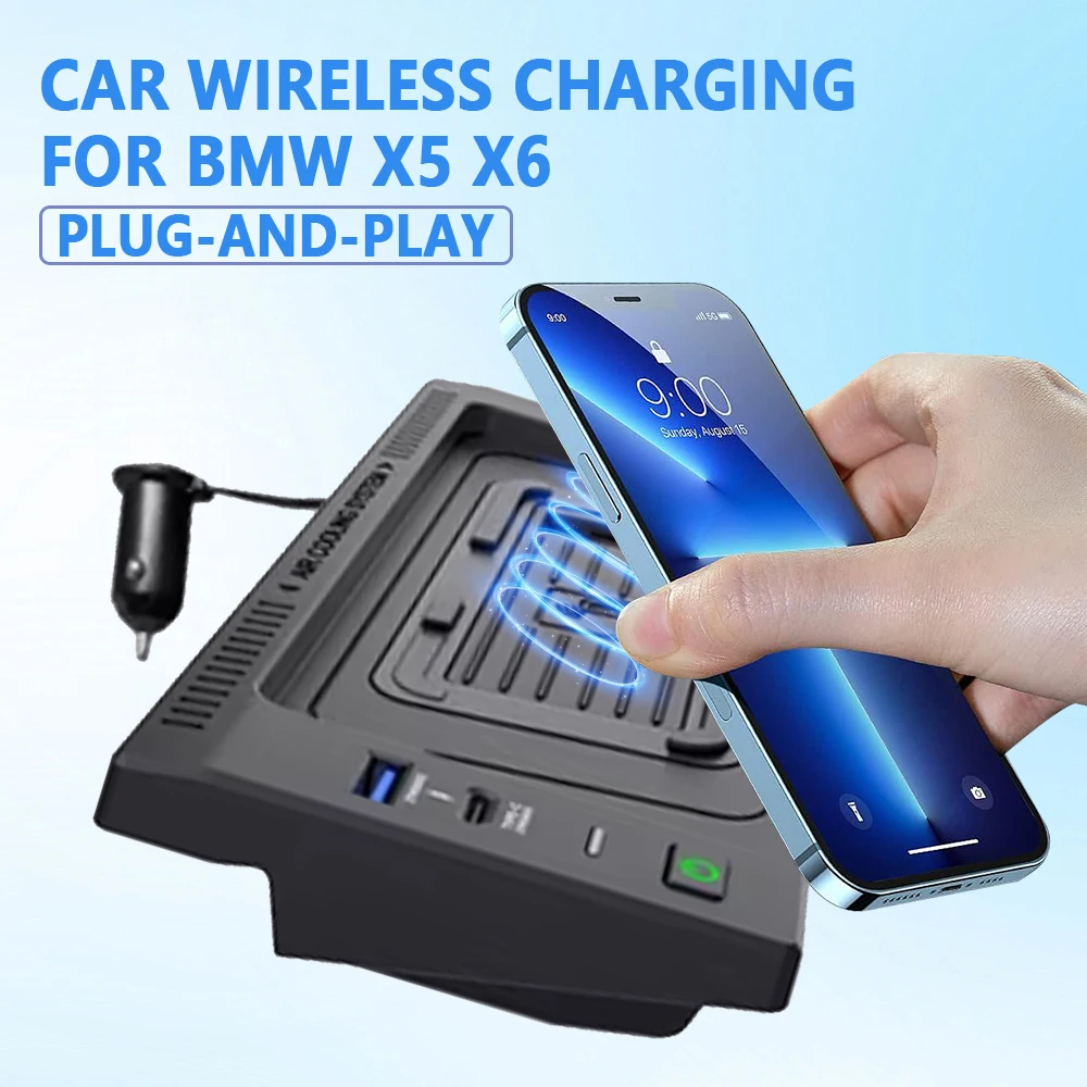 

Phone charger For BMW X5 F15 X6 F16 2014-2019 wireless charging Mobile Holder Mount type c usb charge plug and play interior