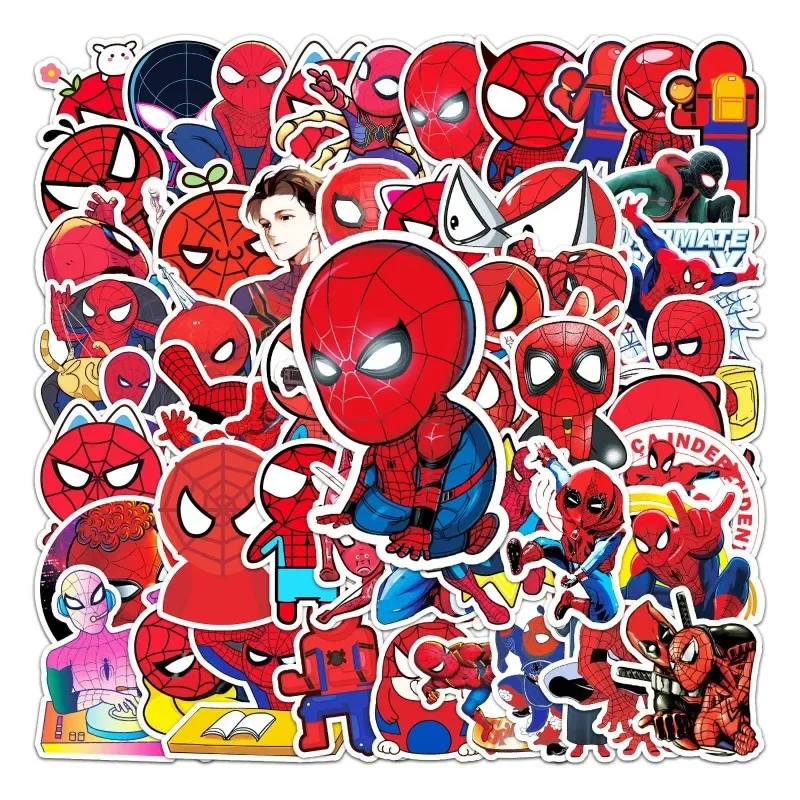 56 Pieces of Spider Man Cartoon DIY Stickers Personalized Suitcase Refrigerator Waterproof PVC Self-adhesive Graffiti Stickers