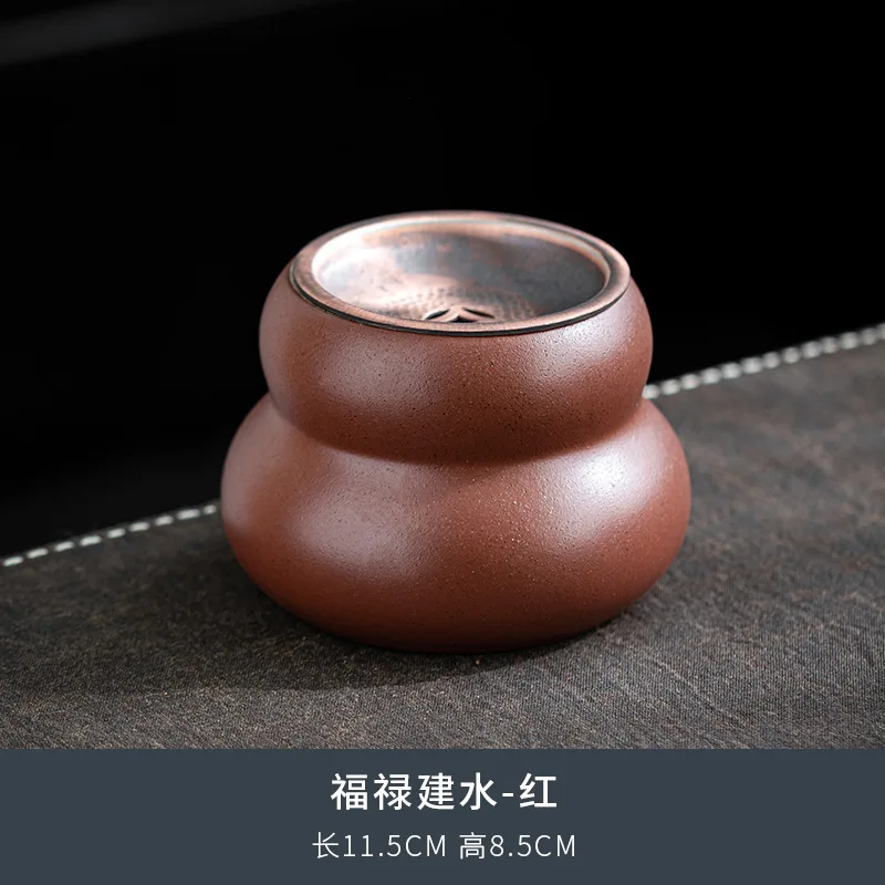 Zen Black Gourd Ceramic Jianshui Tea Washing Basin Mini Writing-brush Washer Tea Residue Bucket Household Chaxi Cafes Ornaments