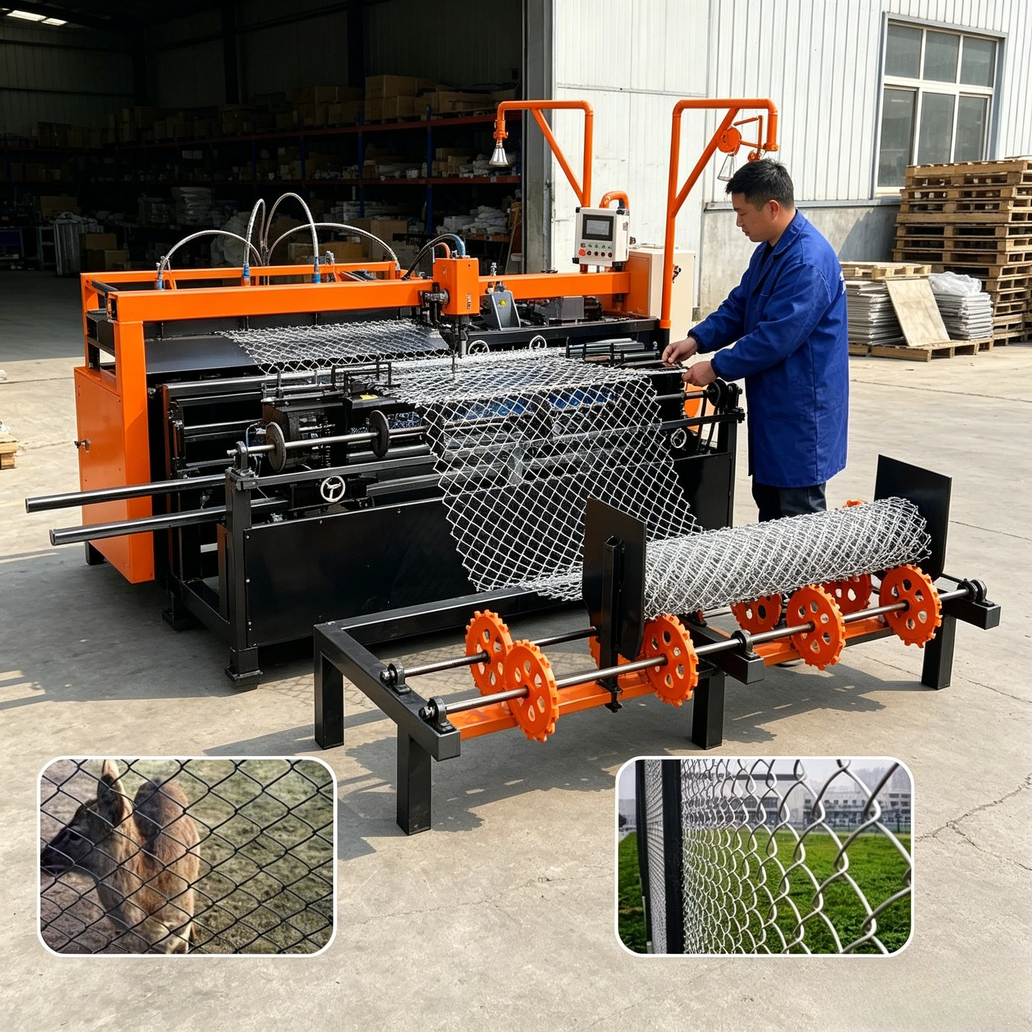 Automatic Hexagonal Wire Mesh Machine 1-4mm Chain Link Fence Weaving Looper for Farm Sports Fencing Customized
