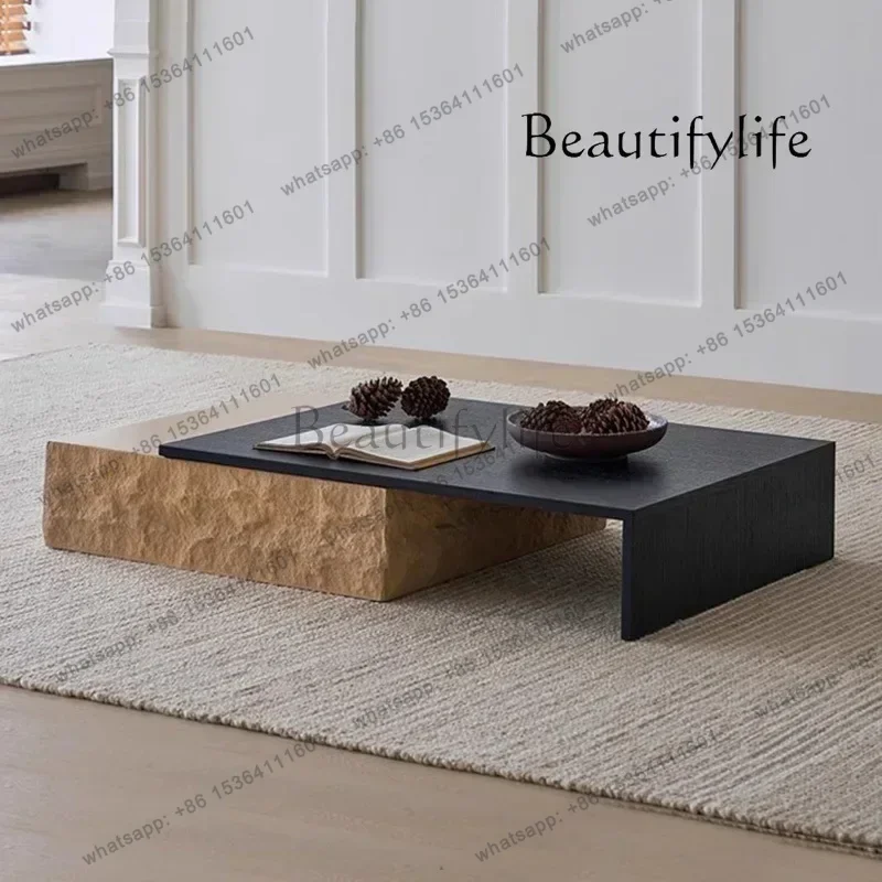 

Modular Living Room Coffee Table Rectangle Neutral Modern Elegant Luxury Stone Coffee Table Trendy Design Coffee Table Furni