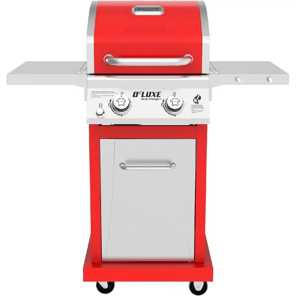 

Газовый гриль Deluxe с 2 конфорками, решеткой площадью 401 кв. дюйма, мощностью 28000 Вт, панелью управления Stainlntrol и складным боковым столиком, гриль для барбекю на пропане или для использования на открытом воздухе.