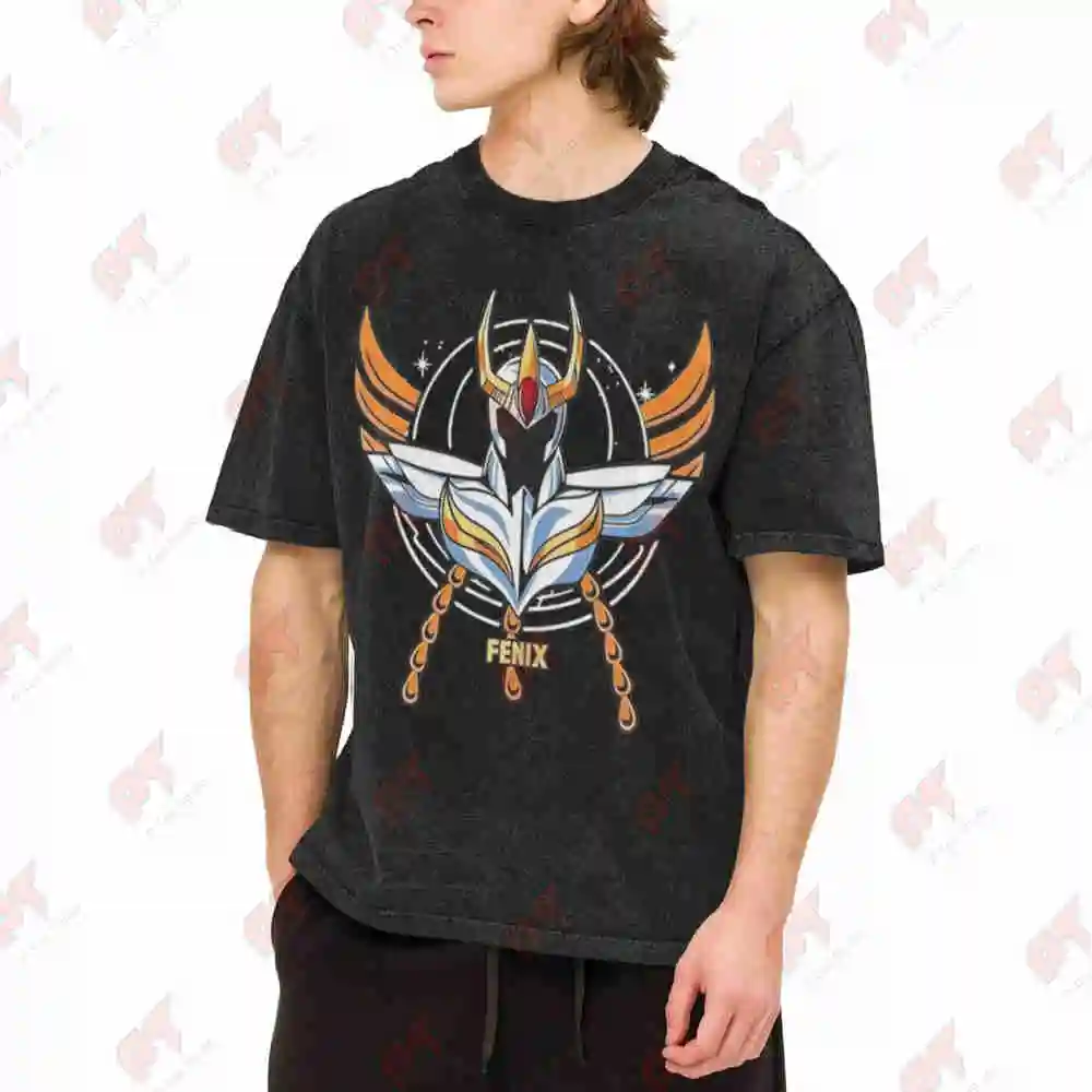 Saint Seiya Shura Ikki Pegasus Manga Vintage Washed Tee Pure Cotton T-Shirt