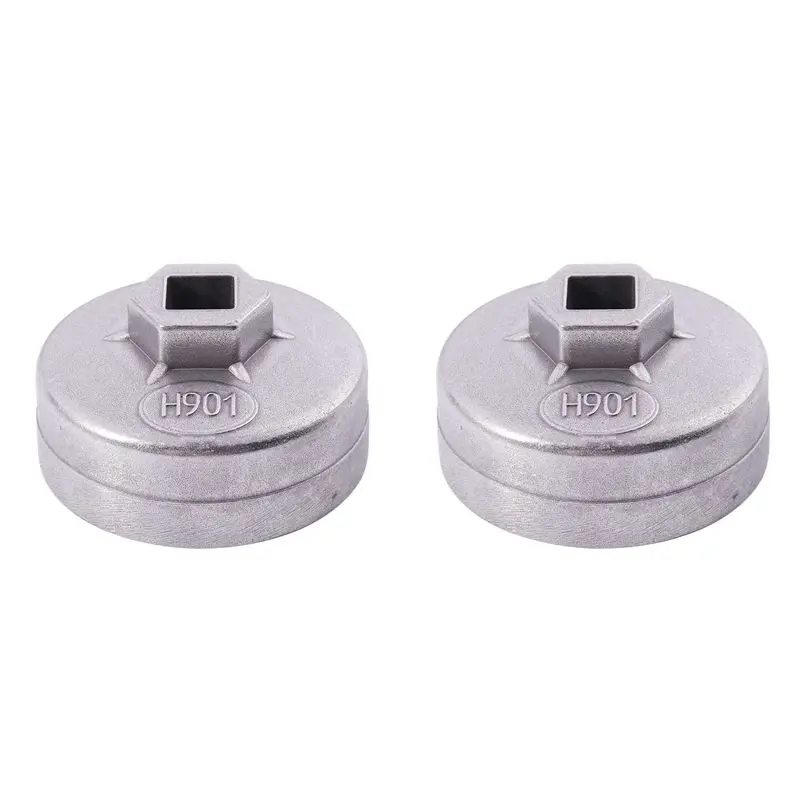 AT19-2Pcs 65Mm 14 Flutes Oil Filter Cartridge Cap Wrench Tool Socket Remover