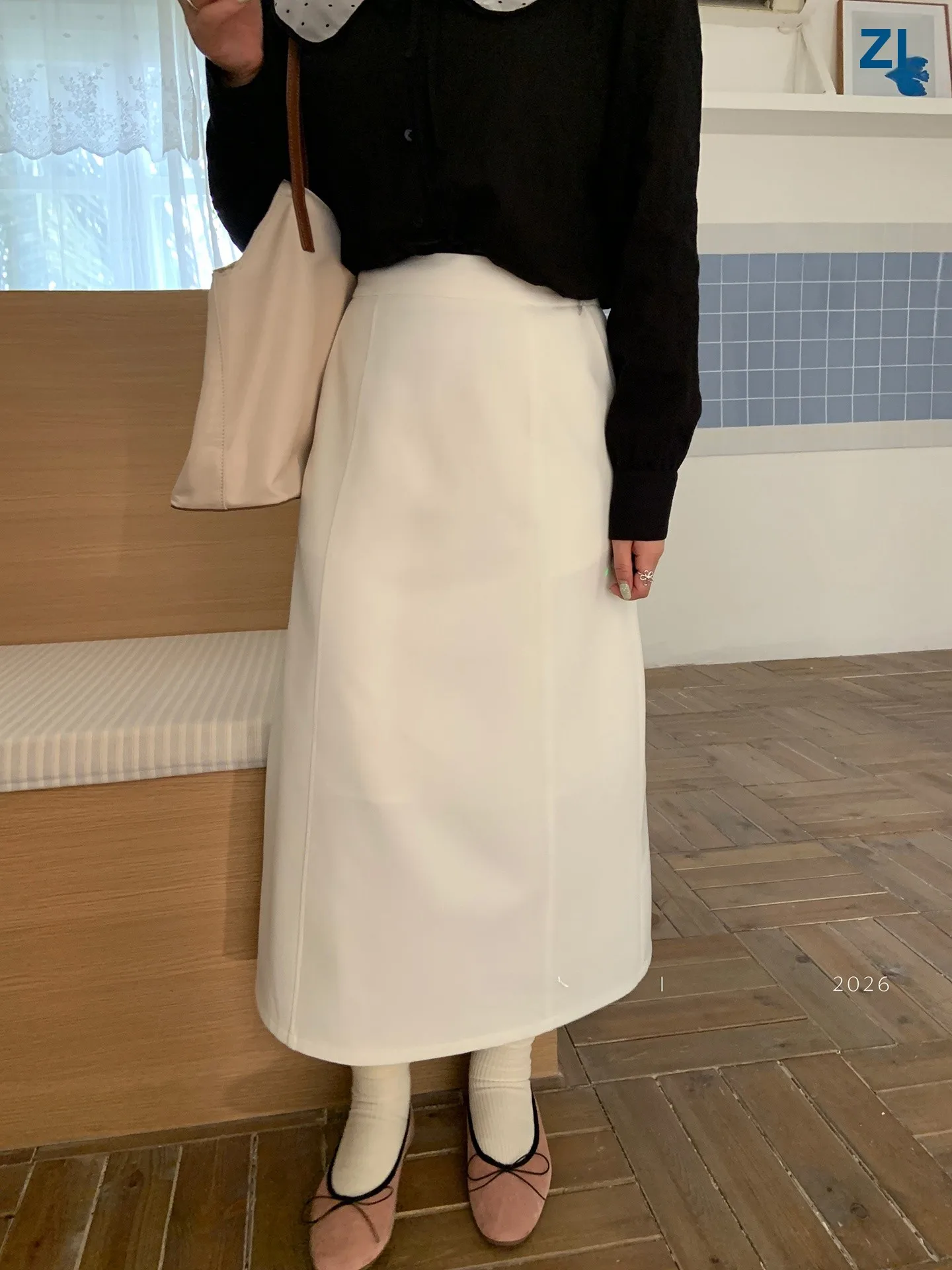 

Простая юбка миди прямого кроя с высокой талией для женщин больших размеров, модель Sweet Heart Soft Cheese, на раннюю весну, белая